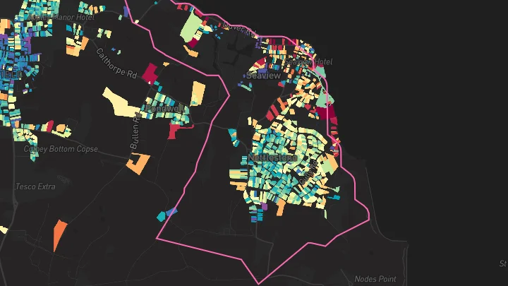 House price heatmap showing property values across Seaview