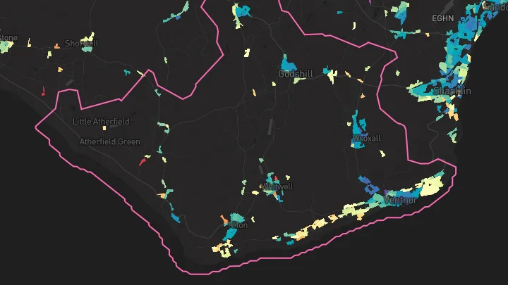 House price heatmap showing property values across Ventnor