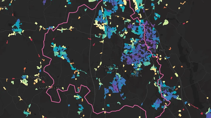 House price heatmap showing property values across Buckshaw Village