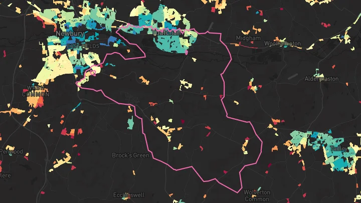 House price heatmap showing property values across Thatcham