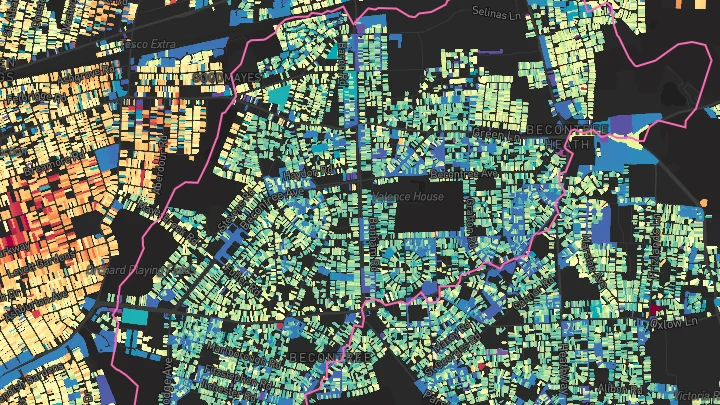 House price heatmap showing property values across Dagenham
