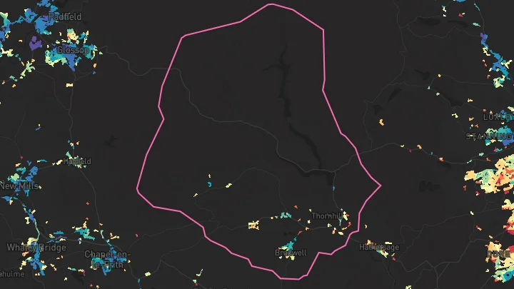 House price heatmap showing property values across Bamford