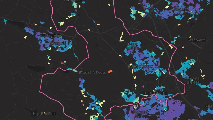 House price heatmap showing property values across Chapeltown