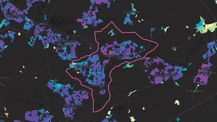House price heatmap showing property values across Swinton