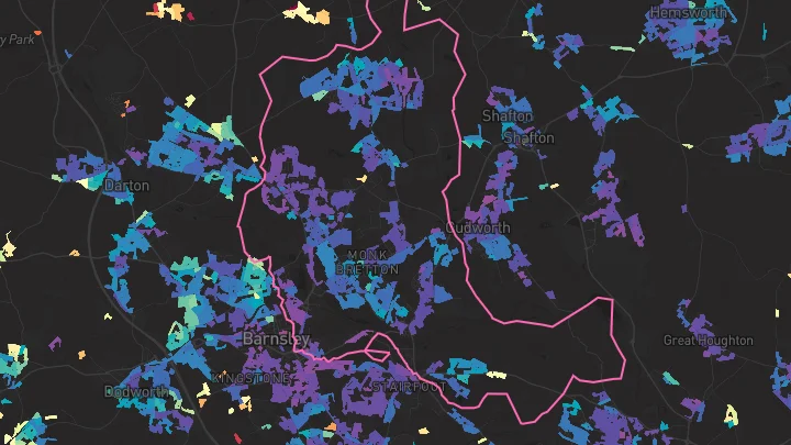 House price heatmap showing property values across Royston