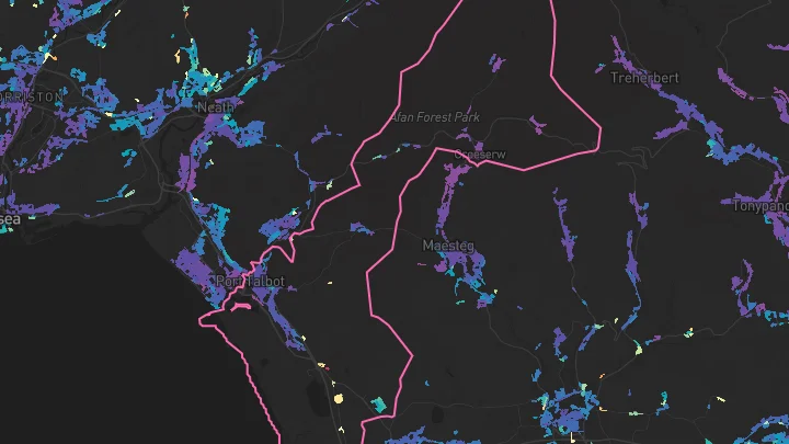 House price heatmap showing property values across Port Talbot