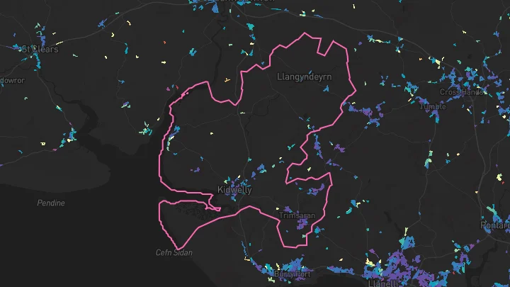 House price heatmap showing property values across Carway