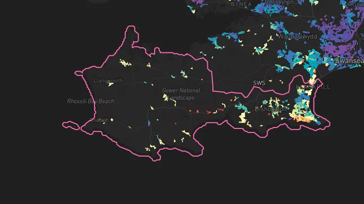House price heatmap showing property values across Mumbles