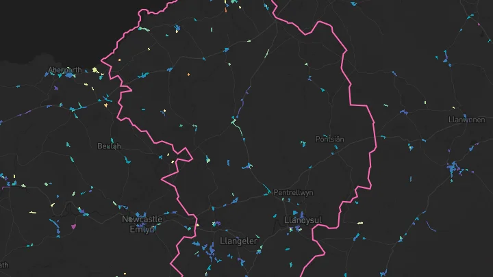 House price heatmap showing property values across Velindre