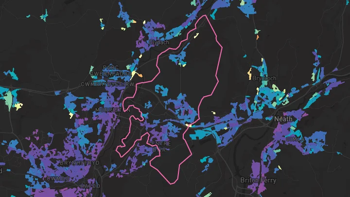 House price heatmap showing property values across Birchgrove