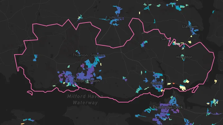 House price heatmap showing property values across Neyland