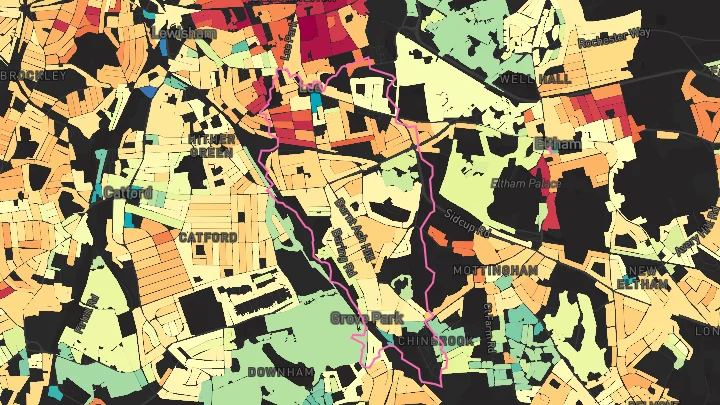 House price heatmap showing property values across Lee