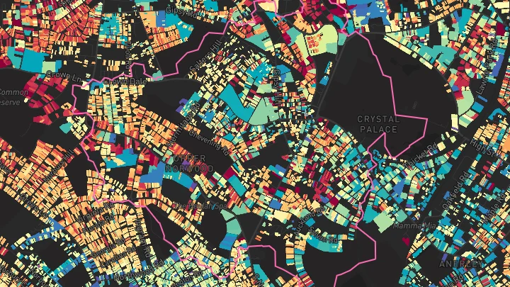 House price heatmap showing property values across Upper Norwood