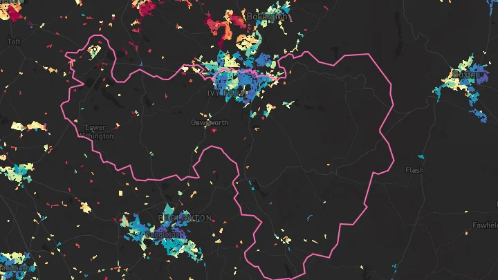 House price heatmap showing property values across Macclesfield