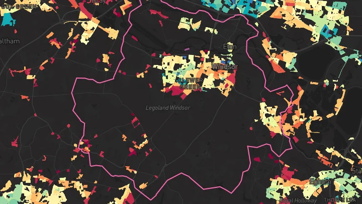 House price heatmap showing property values across Windsor