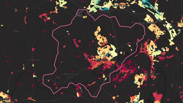 House price heatmap showing property values across Marlow