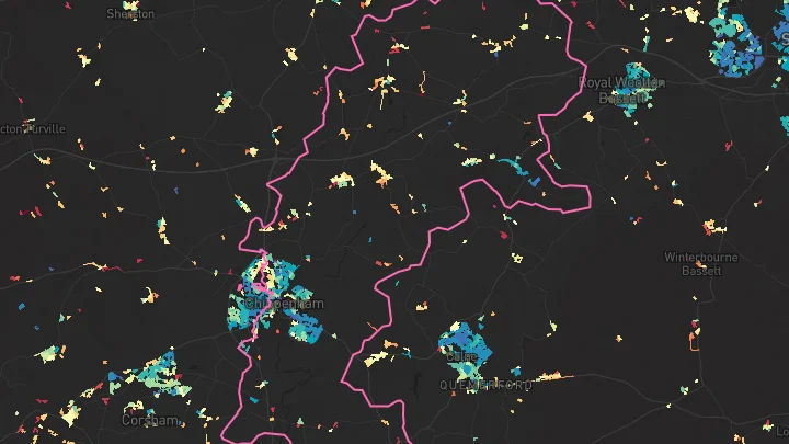 House price heatmap showing property values across Chippenham