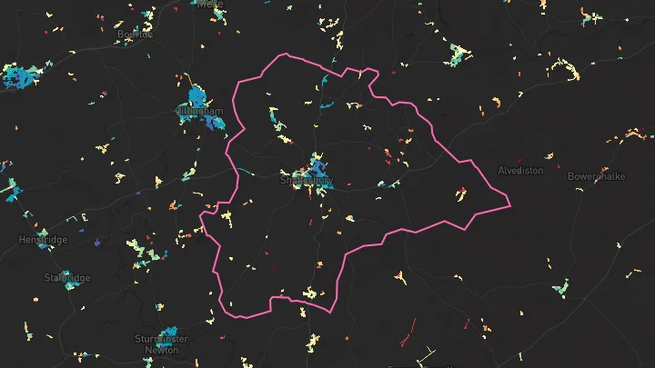 House price heatmap showing property values across Shaftesbury