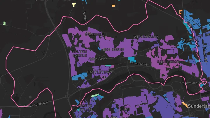 House price heatmap showing property values across Sunderland