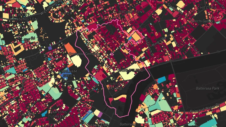 House price heatmap showing property values across Talbot Road