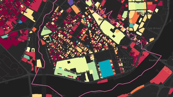 House price heatmap showing property values across College Hill