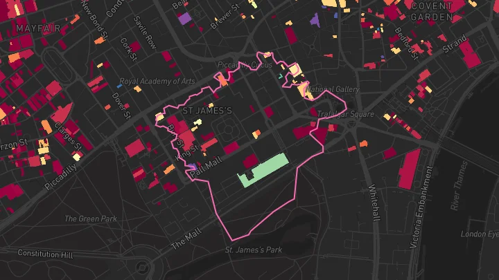 House price heatmap showing property values across London