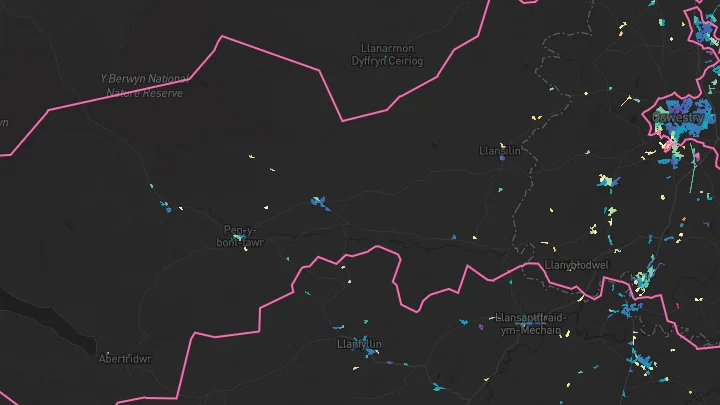 House price heatmap showing property values across Morda