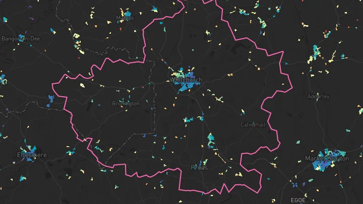 House price heatmap showing property values across Whitchurch