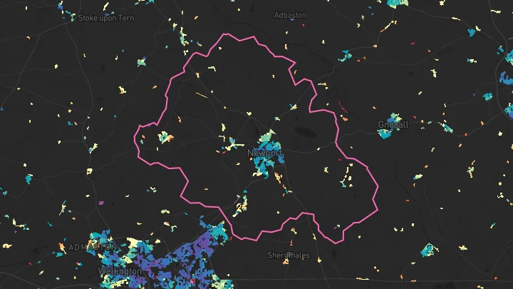 House price heatmap showing property values across Newport