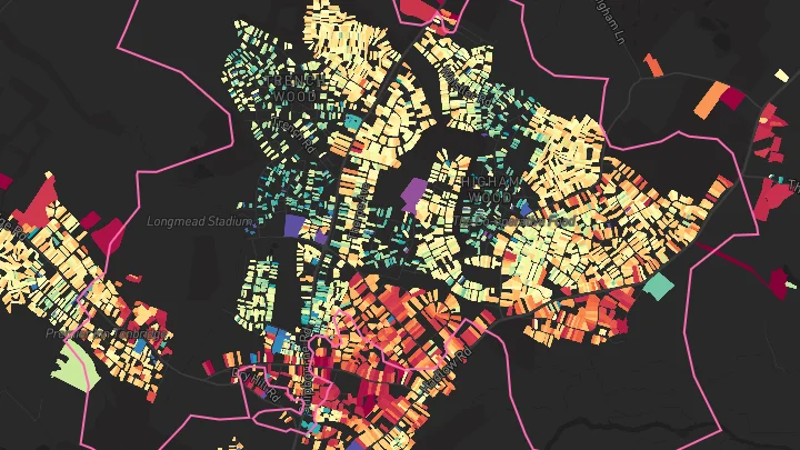 House price heatmap showing property values across Tonbridge
