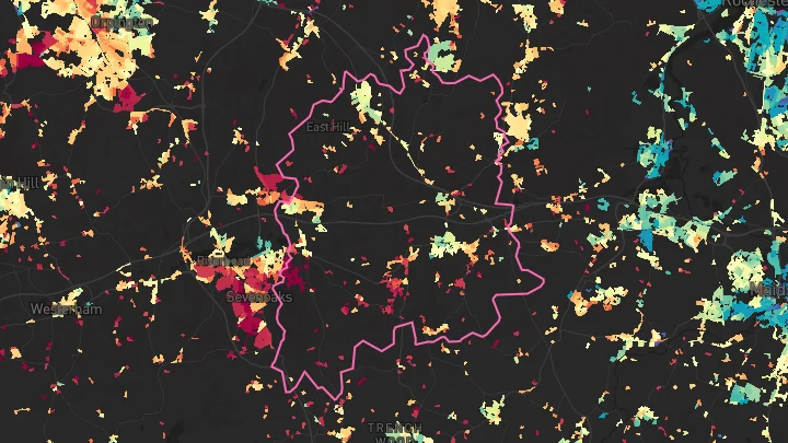 House price heatmap showing property values across Borough Green
