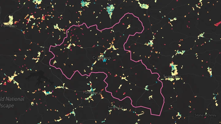 House price heatmap showing property values across Cranbrook
