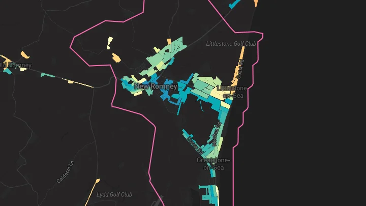 House price heatmap showing property values across Greatstone