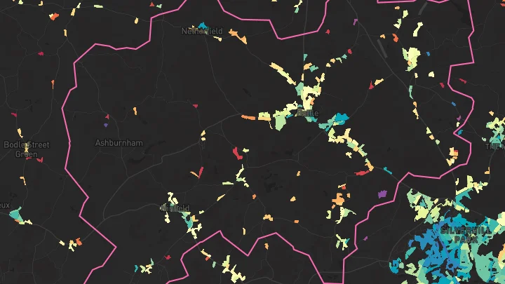 House price heatmap showing property values across Battle