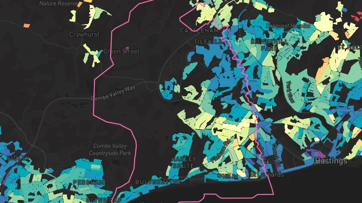 House price heatmap showing property values across St Leonards-On-Sea