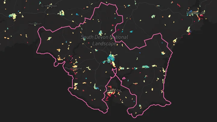 House price heatmap showing property values across Kingsbridge