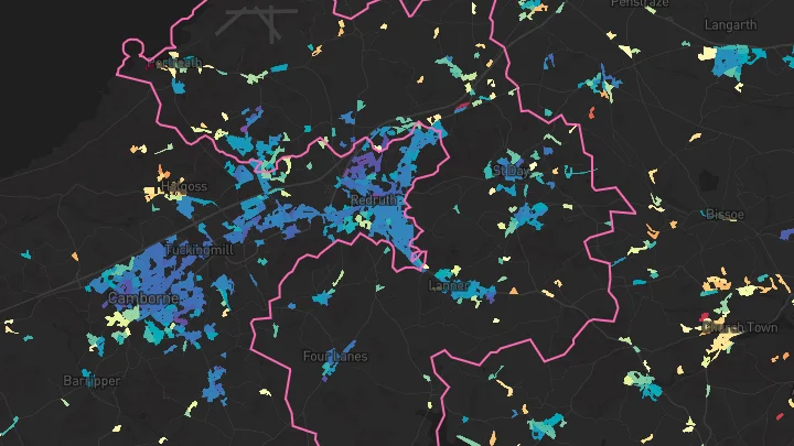 House price heatmap showing property values across Illogan