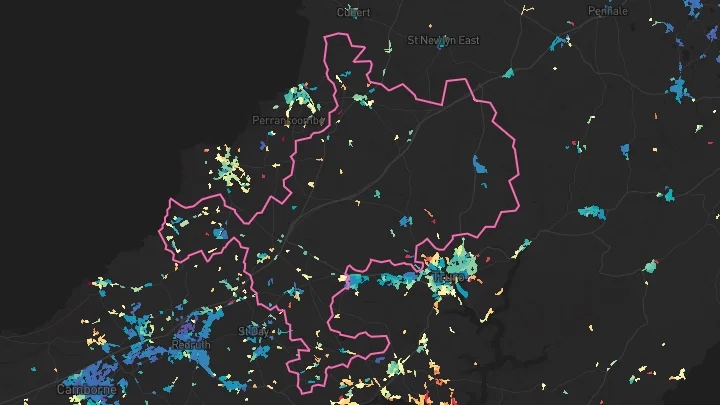 House price heatmap showing property values across Mount Hawke