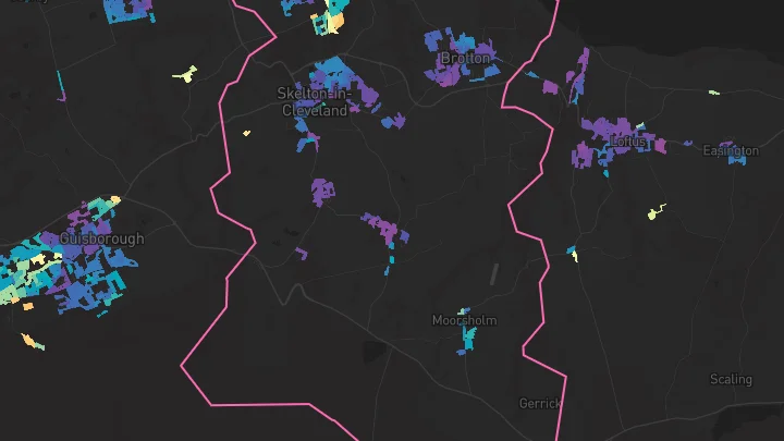 House price heatmap showing property values across Skelton In Cleveland