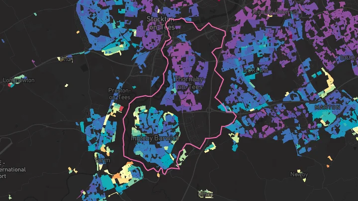 House price heatmap showing property values across Ingleby Barwick