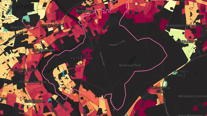 House price heatmap showing property values across Richmond