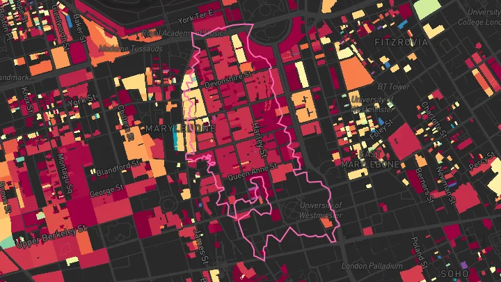 House price heatmap showing property values across College Hill