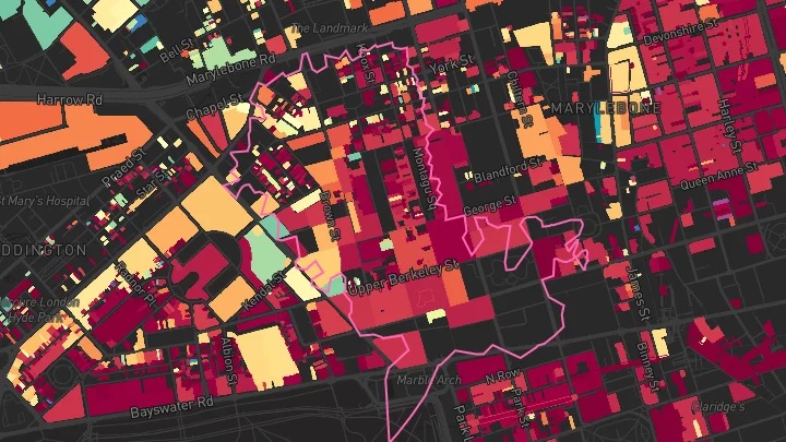 House price heatmap showing property values across College Hill