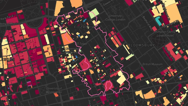 House price heatmap showing property values across Blakeney Road