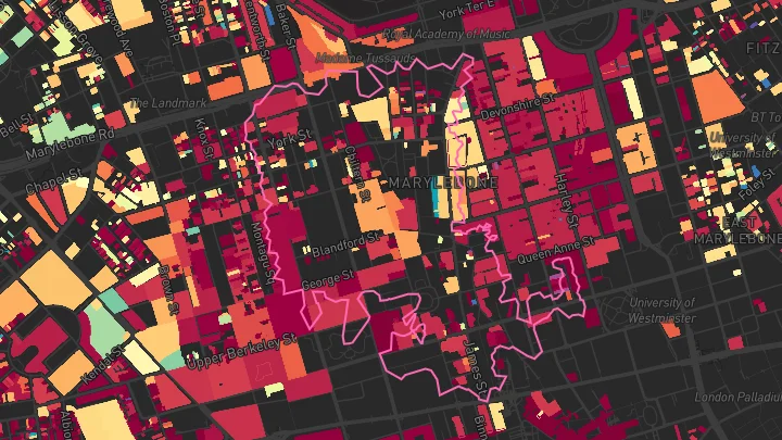 House price heatmap showing property values across College Hill