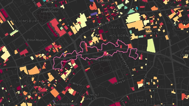 House price heatmap showing property values across London