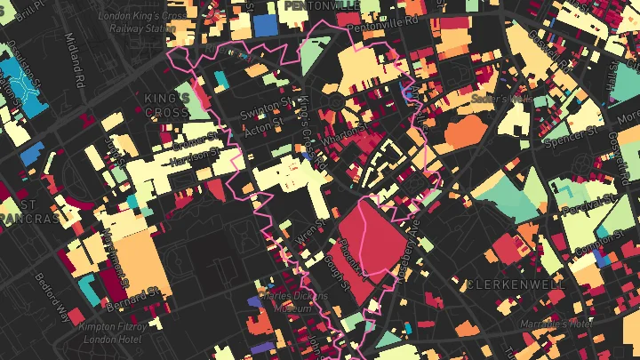 House price heatmap showing property values across Lilbourne Road
