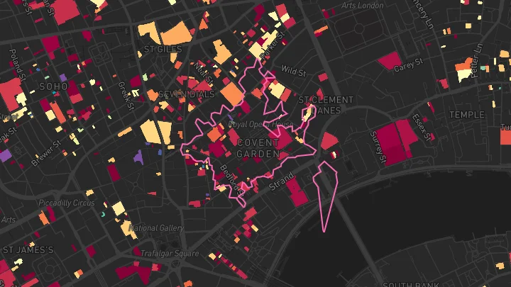 House price heatmap showing property values across London