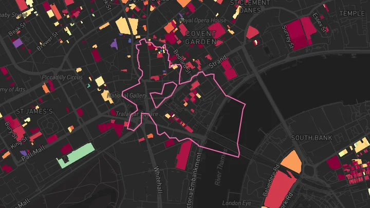 House price heatmap showing property values across London