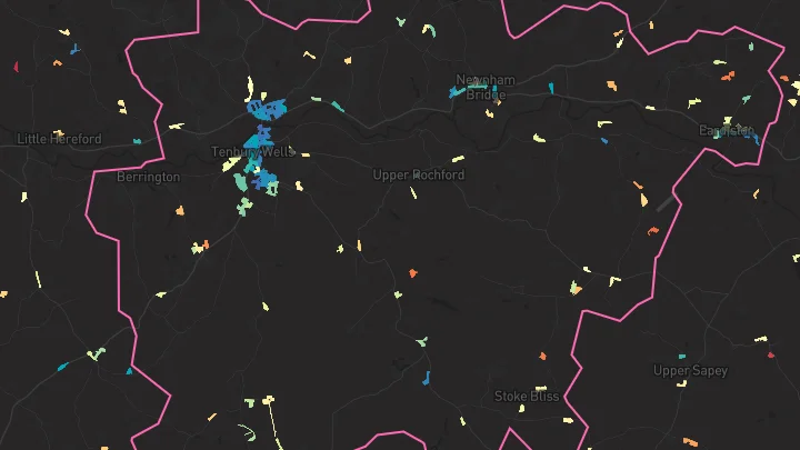 House price heatmap showing property values across Burford